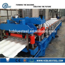 Alibaba Gold Supplier Glazed Steel Roof Azulejo Roll formando máquina, 828 tipo Step Tile Machine para venda